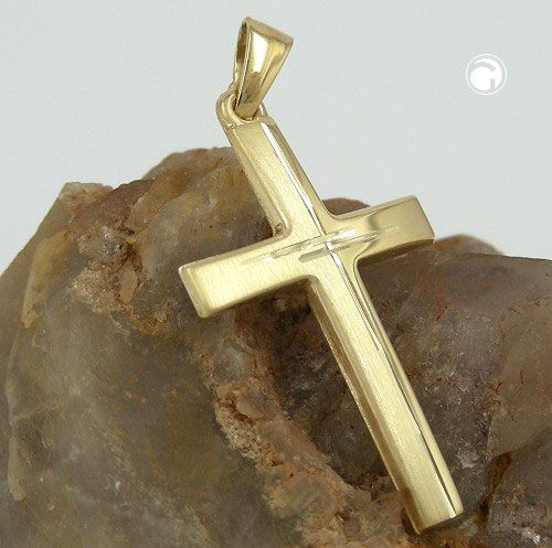 Gallay Anhänger, Kreuz, diamantiert,