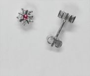 Ohrstecker Rubin + Wei�safir
